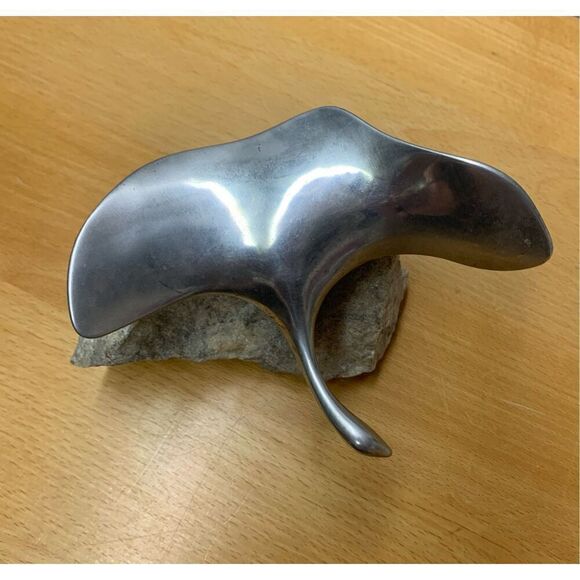 1975 Gordon Hoselton Metal & Quartz Rock Stone Flying Goose ART Sculpture MCM - Picture 7 of 8